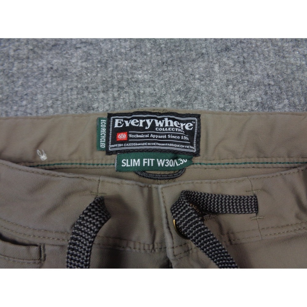 686 Everywhere Pants Men 30x30 Brown Slim Fit Straight Drawstring Outdoor Travel - Picture 7 of 11